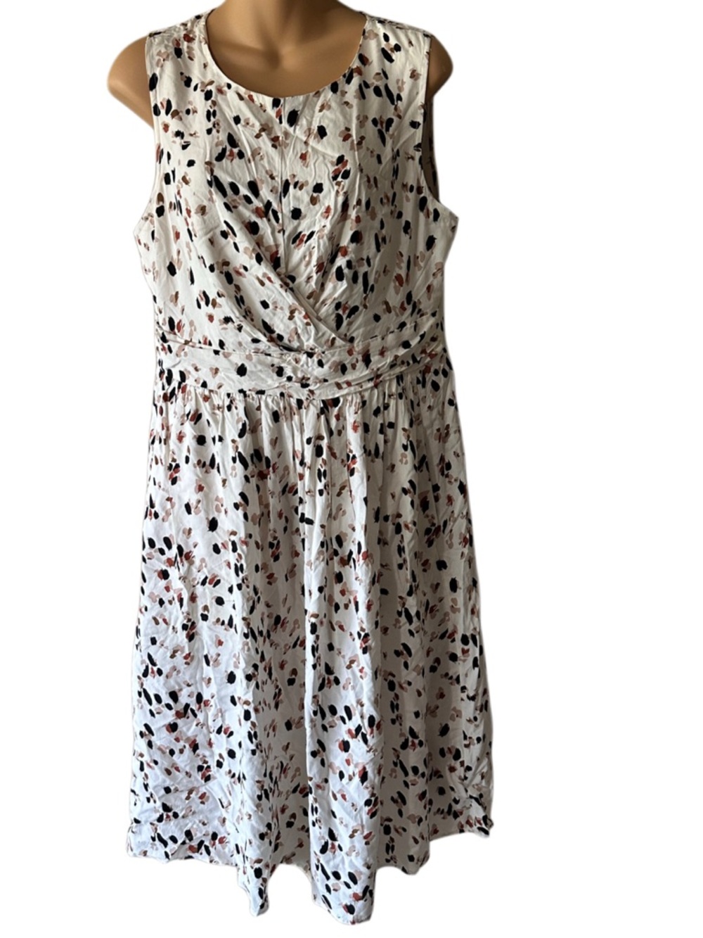 BloomChic White Sleeveless Leopard Print Midi Dress